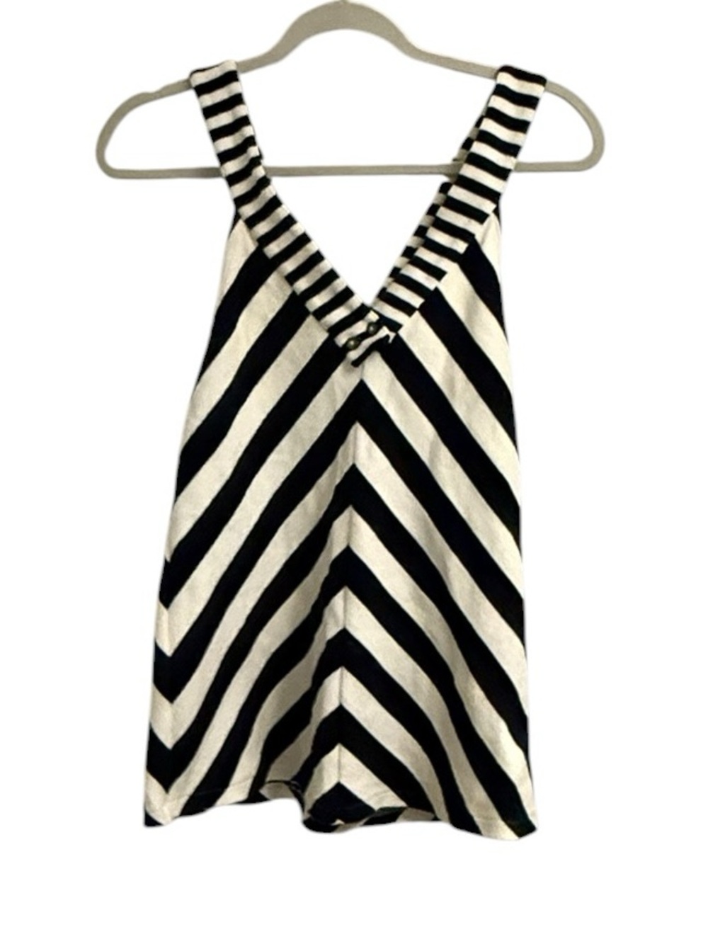 NWOT Postage Stamp 9-HI5 STCL for Anthropologie Blue/White Striped V-neck Tank